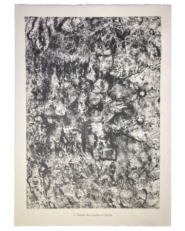 Theatre de meches et larmes is an original lithograph on watermarked paper "Arc". Abstract composition by the French artist Jean Dubuffet. From the album of "Theatre du sol" (1953-1959). In excellent conditions.