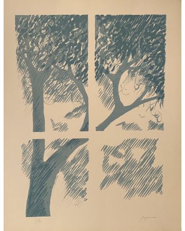 From the window is an original mixed colored serigraph realized by Danilo Bergamo in the second half of the XX century.
