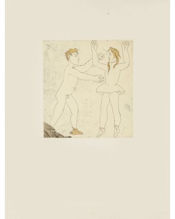Step of Dance I is an original etching realized by Giacomo Manzù.