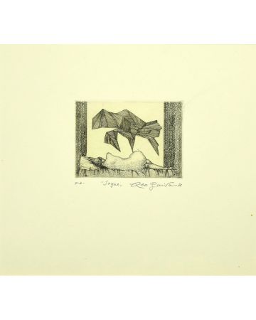 Sogno is an original black and white etching realized  by Leo Guida.