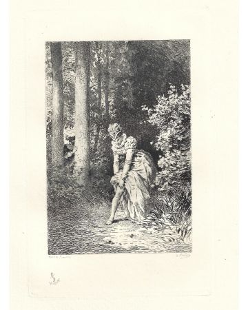 La Jarretière – From Les Dames Galantes by by É. Boilvin, after Beaumont  - Modern Artwork