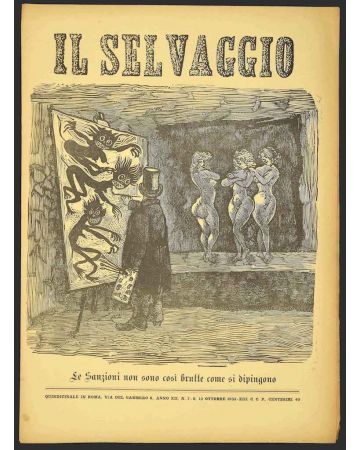 "Il Selvaggio no.7-8- 1935", Illustrated by Mino Maccari- Art Magazine