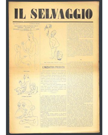 "Il Selvaggio no.1- 1933", Illustrated by Mino Maccari- Art Magazine