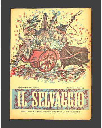 "Il Selvaggio no.4- 1935", Illustrated by Mino Maccari- Art Magazine
