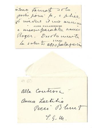 Aldo Palazzeschi - Autograph Card - Manuscripts