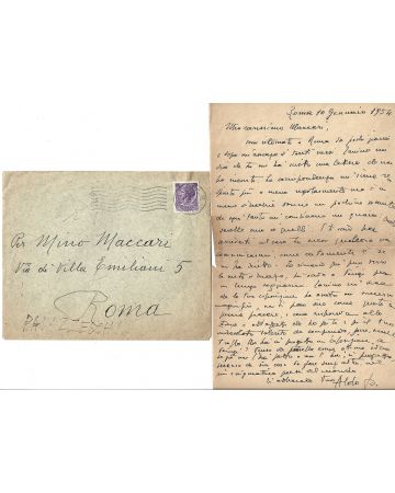 Aldo Palazzeschi, Greeting Autograph Letter - Manuscripts