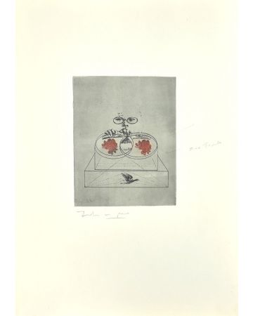 Composition is an original etching on cardboard realized by Danilo Bergamo in the second half of the XX century, in 1970s.