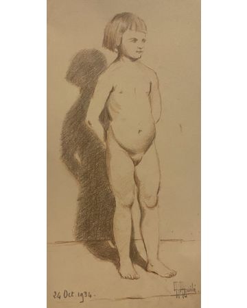 Nude of little girl by Anonymous - Artwork