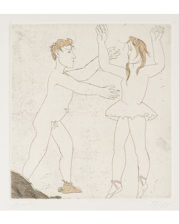 Step of Dance I is an original etching realized by Giacomo Manzù.