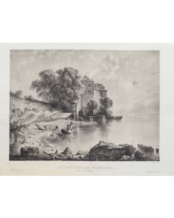  “Lac De la Geneve" by  Antonio Fontanesi - Old Master Artwork