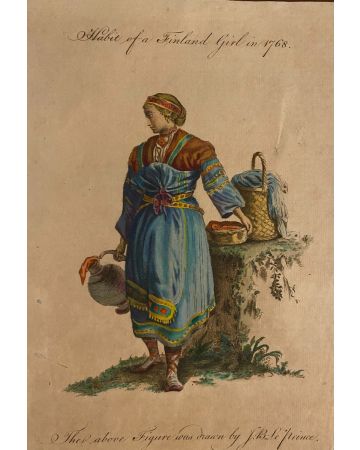 Habit of a Finland Girl in 1768 by Anonymous - Artwork 
