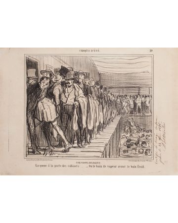 Honoré Daumier -Une Visite Aux Bains - From Croquis d’Été - Modern Artworks