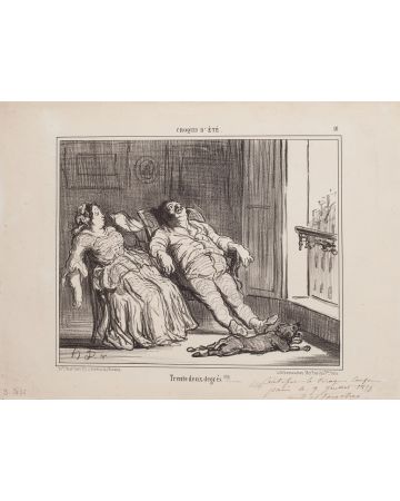 Honoré Daumier - Trente deux degrés!!!-from Croquis d’Été