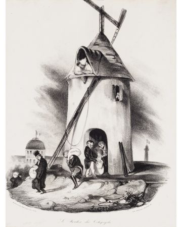 "The Windmill " by Honoré Daumier - Modern Artwork