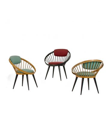Three Round Lounge Chairs - SOLD