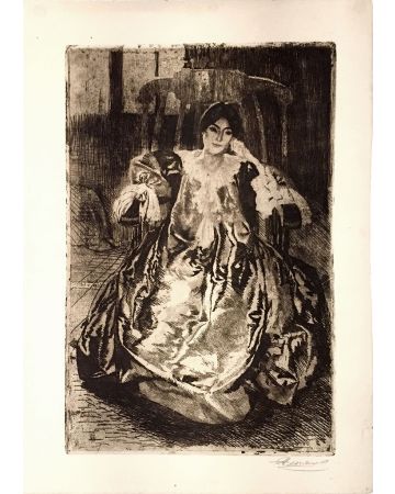 A. BESNARD, La Robe de Soie,
Etching, dry-point and scrapers SIgned,
1887

