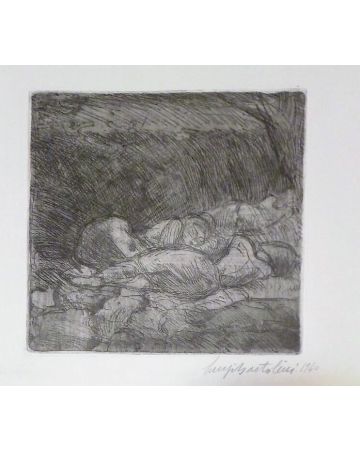 Artwork, Modern Art, Etching, Print, Luigi Bartolini, Figure di donne addormentate