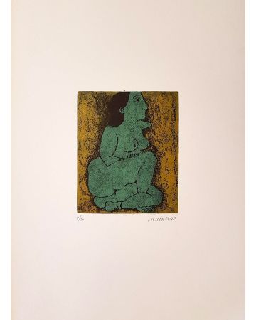 Domenico Cantatore, Untitled, 1960 c.a., Etching and Colored Aquatint, Modern Art, Modern Artwork