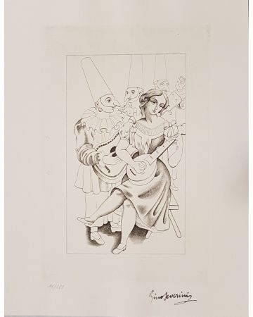 Gino Severini, Colombina, Engraving, 1922, Modern Art Artwork, Graphic Art