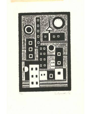 Spacal Luigi, Senza titolo, Untitled, Litograph, 1952, Contemporary Art, Artwork, City, Graphic Art