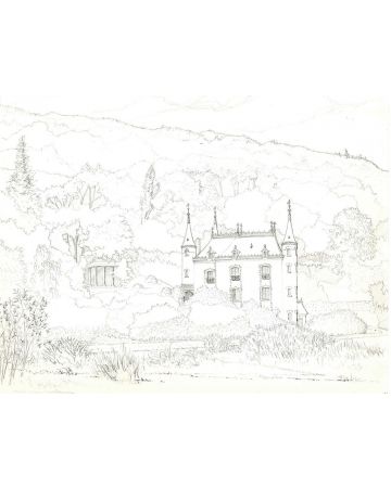 André Roland Brudieux - Le Château de Mesnil Blondel - Modern Artwork