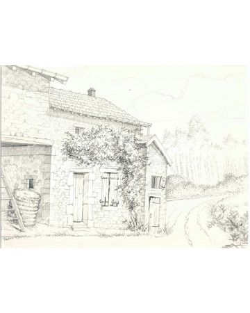 André Roland Brudieux - French Rural House - Modern Artwork