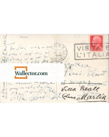 Autograph postcard signed, by Salvador Dalì, Surrealist manuscript