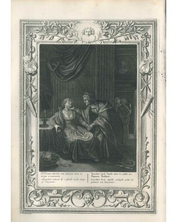 Leucothoé et Apollon, from "Le Temple des Muses", by Bernard Picart, original print