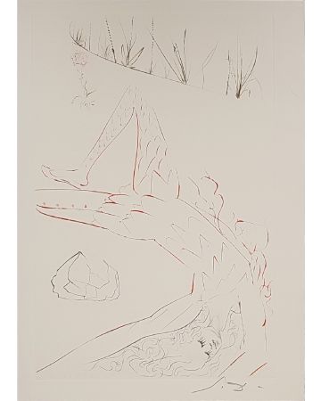 Tristan blessé, from "Tristan et Iseult", by Salvador Dalì, original print