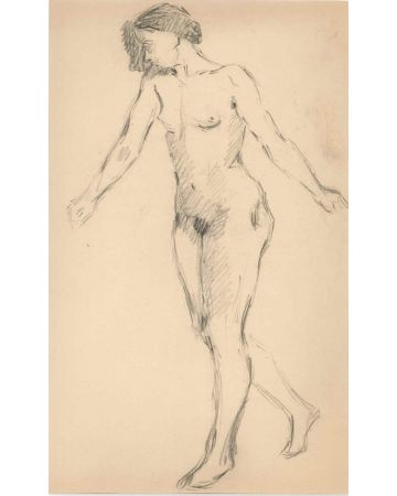 Female Nude Figure in Profile 