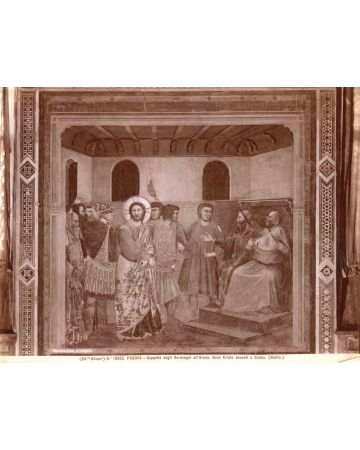 Jesus Christ in front of Caifas  by Giotto - Vintage Photograph