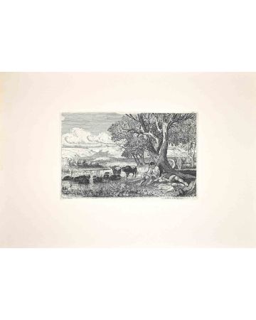 Shepherds with Buffalo in the Roman Countryside