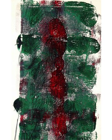 Abstract Composition in Green and Red
