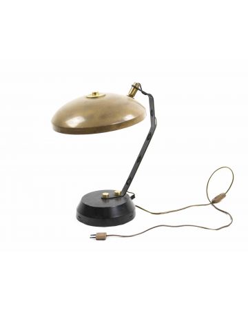 Vintage Brass and Metal Table Lamp - Decorative Object 