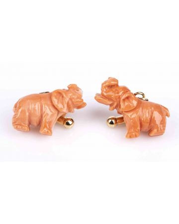 Gold and Cerasuolo Coral Cufflinks - SOLD