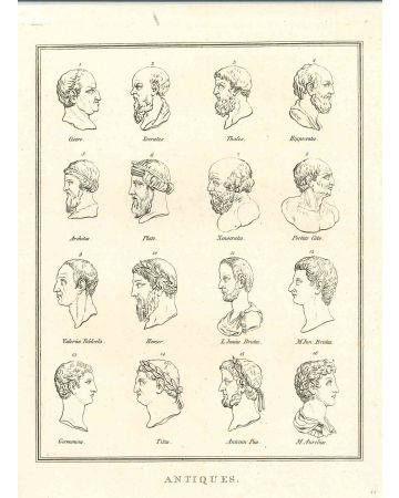 Heads of Ancient Men - Johann Caspar Lavater and Thomas Holloway - Old Master's Artworks