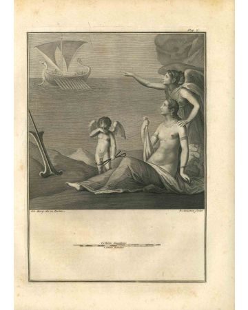 Odysseus Ship and Goddess on the Shore - Pietro Campana - Old Master's Artwork
