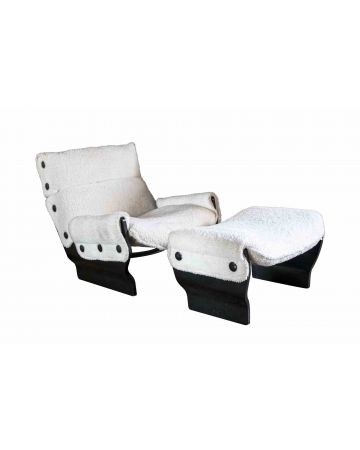 Osvaldo Borsani - Lounge Chair and Pouff "Canada" - Contemporary Design