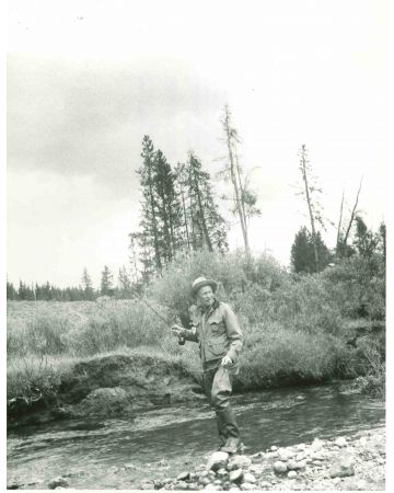 A President Fishes- Vintage Photograph