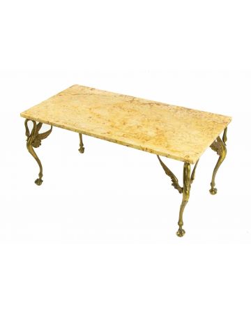 Vintage Brass and Marble Table - Italy 1960s