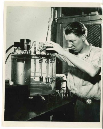 Oil Viscosity Checking- American Vintage Photograph