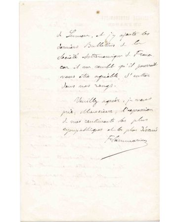 Autograph Letter by Camille Flammarion