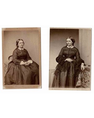Two Photographic Portraits of Clara Schumann - Original Photographs