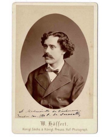 Photographic Portrait and Autograph of Pablo de Sarasate - Original Photographs