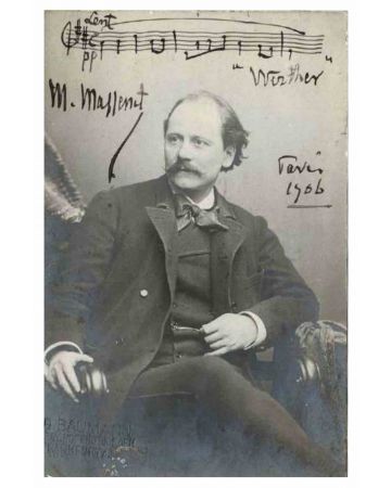 Photographic Portrait and Autograph of Jules Massenet - Original Photographs