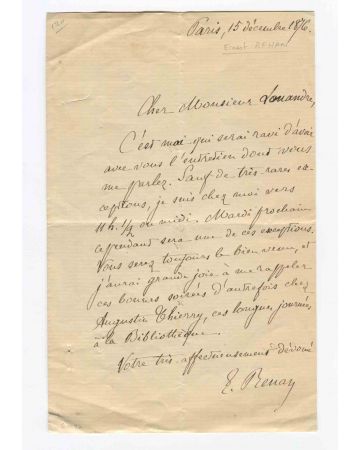 Autograph Letter Ernest Renan