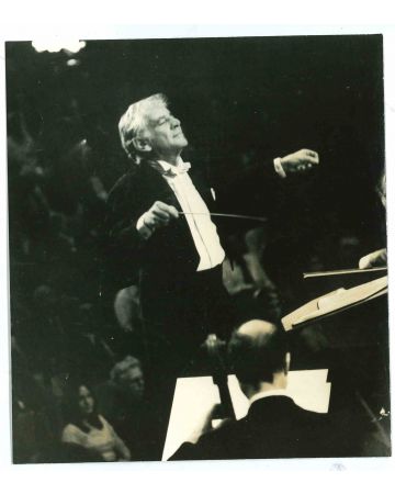 Vintage Photograph Of Leonard Bernstein, American Conductor, And Composer