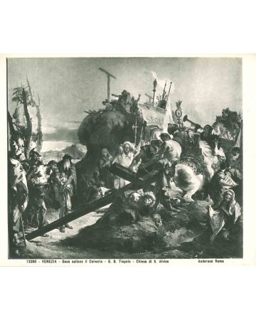 Jesus Climbs up the Calvary  By Tiepolo - Vintage  Photograph  of  Painting 