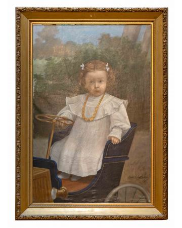 Portrait of Child on a Car