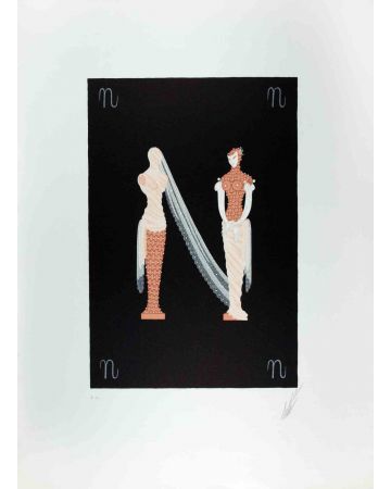Letter N - from the suite Letters of the Alphabet - Erté (Romain de Tirtoff) - Modern Art